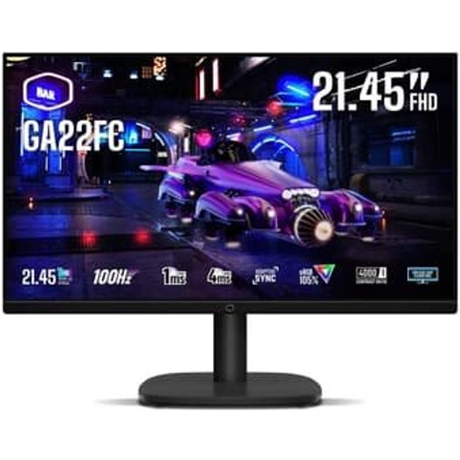 Monitor Gamer Cooler Master 21.45", FHD, 100Hz, 1ms, VA, HDMI e VGA, Preto - GA22FC