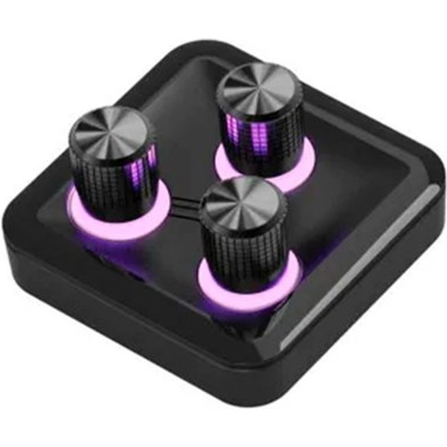 Módulo de Controle Cooler Master para MasterHub, 3 Knobs Customizáveis, com LED RGB, Preto - MHKB03AA22