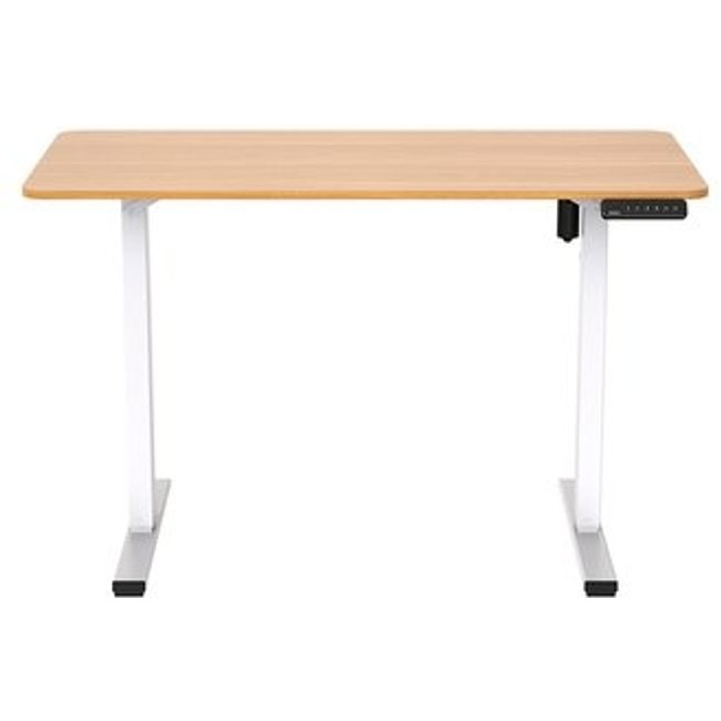 Mesa de Escritório FlexiSpot com Regulagem de Altura, Tampo Maple e Estrutura Branca - FQ2-WM-1260