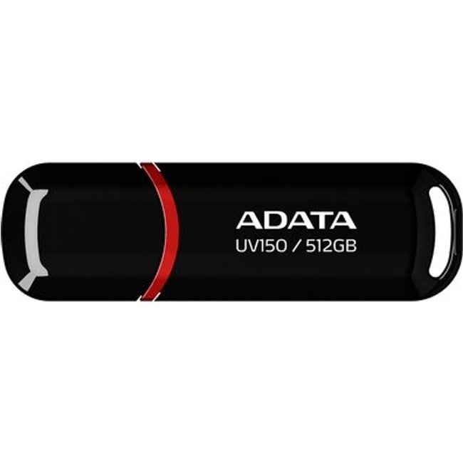 Pen Drive 512GB ADATA UV150, USB 3.2, Preto - AUV150-512G-RBK