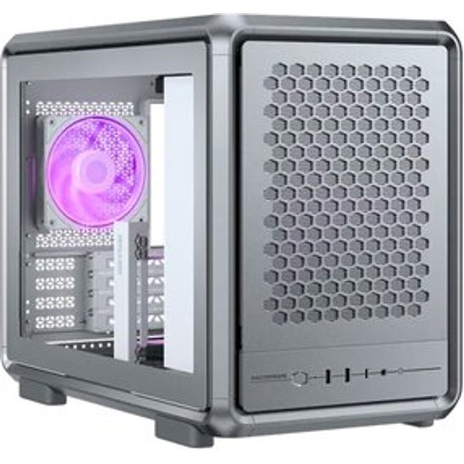 Gabinete Gamer Cooler Master MasterFrame 400 Mesh, Mid Tower, M-ATX, Lateral em Vidro, 1x FAN ARGB, Prata - MF400M-SHNN-S00