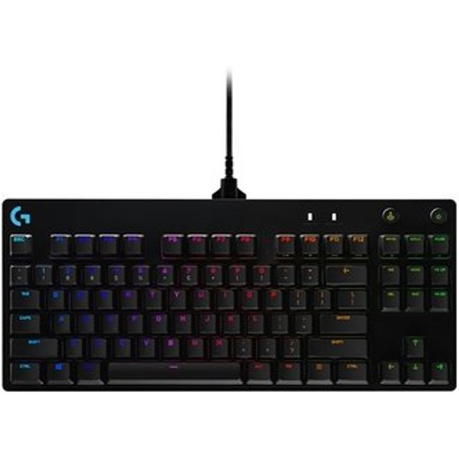 Teclado Mecânico Gamer Logitech G PRO com Layout US, RGB LIGHTSYNC, Design TKL, Cabo Destacável, Switch GX Blue Clicky - 920-009388