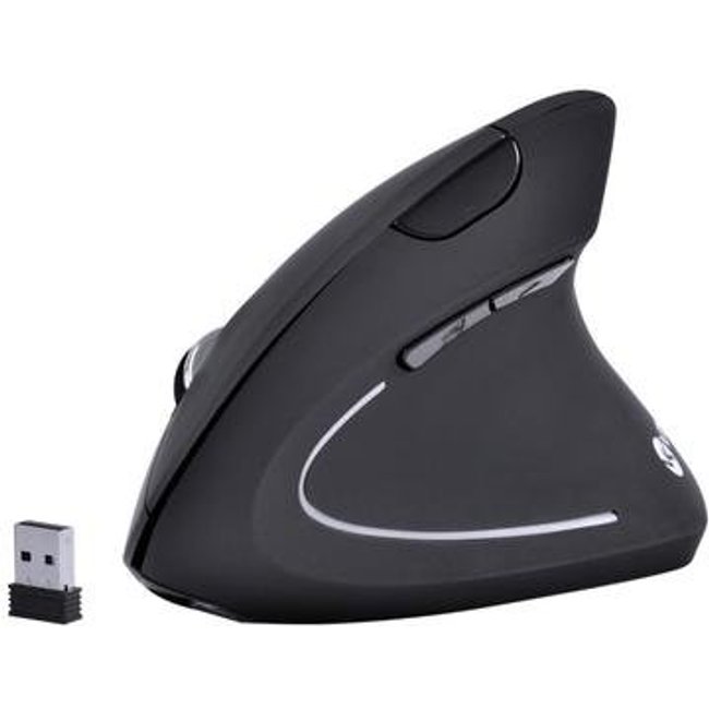 Mouse Sem Fio Vertical Ortopédico Power Fit Vinik, 1600 DPI, Recarregável, USB, Preto ? PM300