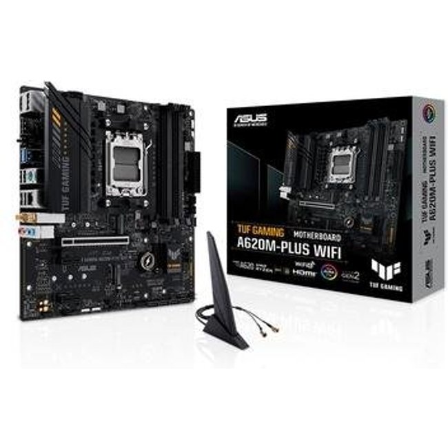 Placa-Mãe ASUS TUF GAMING A620M-PLUS WIFI, AMD AM5, mATX, DDR5, Wi-Fi, Bluetooth, Preto - 90MB1F00-M0EAY0
