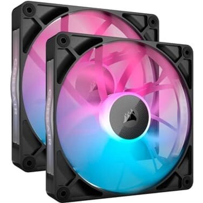 Kit com 2 Ventoinhas Corsair iCUE LINK RX140 RGB, 140mm, Preto - CO-9051020-WW