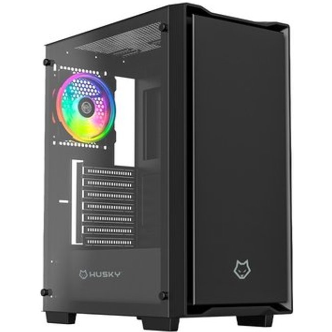 Gabinete Gamer Husky Dome 110, Mid Tower, ATX, Lateral em Vidro, Sem FANs, Preto - HGN110PT