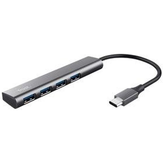 Hub Trust Halyx, 4 Portas USB 3.2, Compacto, Conexão USB-C, de Alumínio - 24948