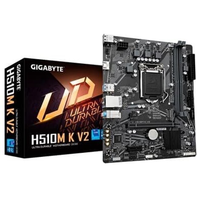 Placa Mãe Gigabyte H510m K V2, Intel LGA 1200, Micro ATX, DDR4, HDMI, M.2 - 9MH51MKV2-00-G10