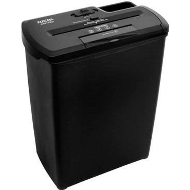 Fragmentadora Aurora Corte em Tiras 08 Folhas, Cartão, CD, DVD, Grampo com cesto 12L 220V - AS810SD