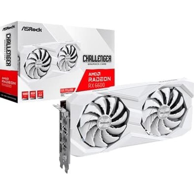 Placa de Vídeo ASRock RX 6600 Challenger White AMD Radeon, 8GB, GDDR6, DirectX 12 Ultimate, RDNA 2 - 90-GA4UZZ-00UANF