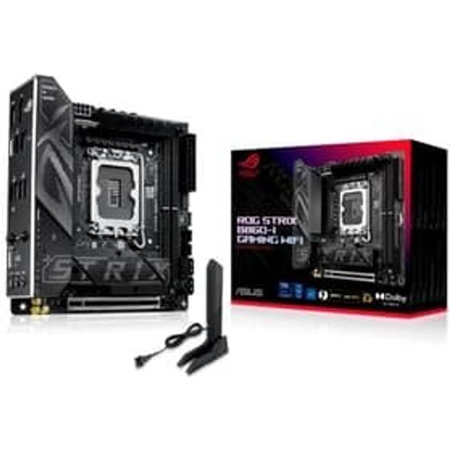 Placa Mãe ASUS ROG STRIX B860-I GAMING WIFI, Intel LGA 1851, mini-ITX - ROG STRIX B860-I GAMING WIFI