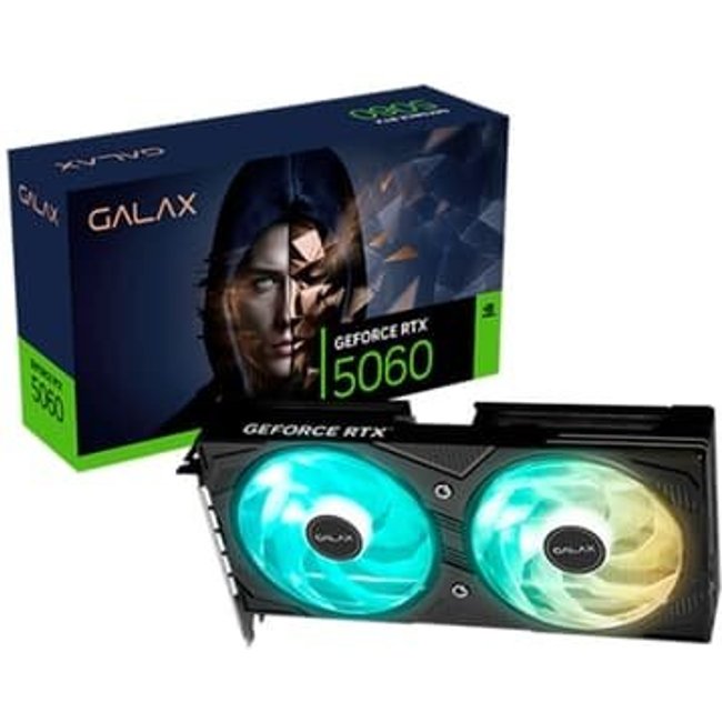 Placa de Vídeo Galax RTX 5060 EX NVIDIA GeForce, 8GB, 128bits, GDDR7, 2617 MHz, G-SYNC, DLSS 4, DirectX 12 Ultimate - 56NSN8MDDAEX
