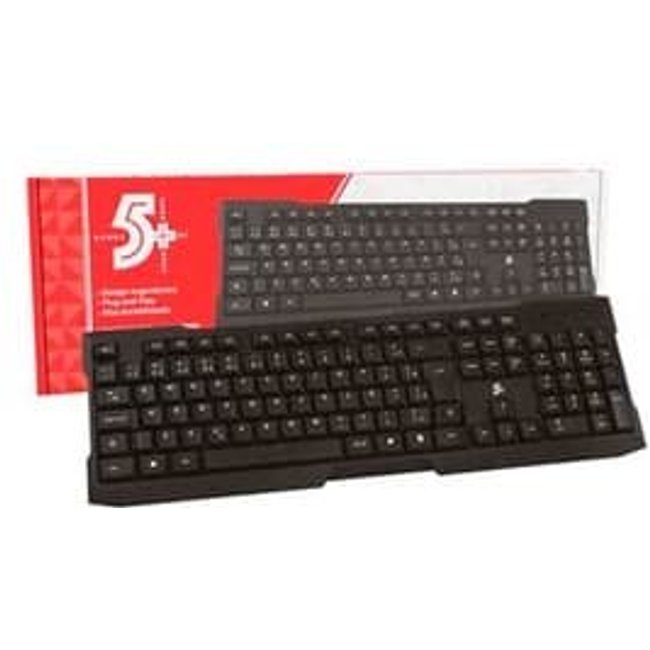 Teclado Office 5+, Plug and Play, USB, ABNT 2, Preto - 015-0041
