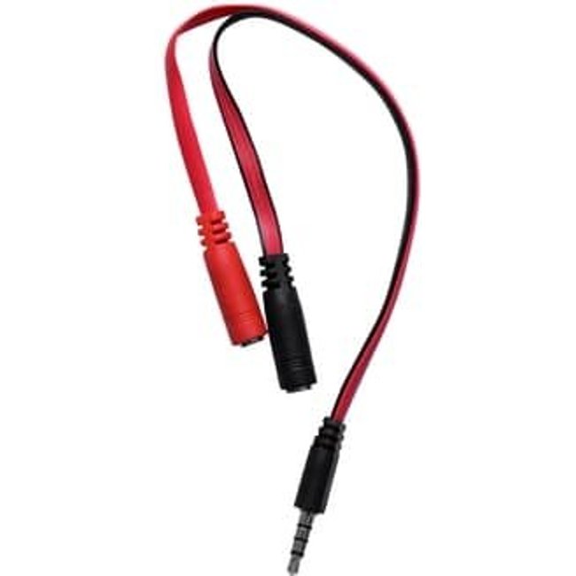 Cabo Adaptador OEX CE402, 2P2 para P3, Preto e Vermelho - 487412