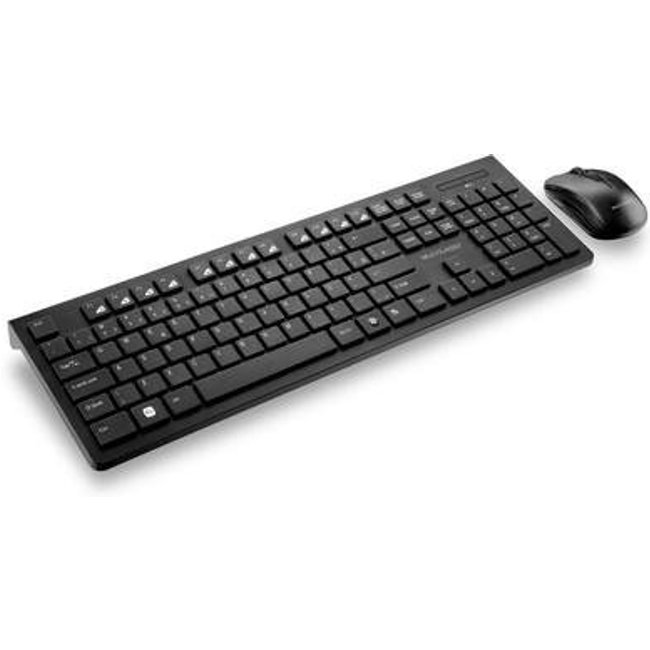 Kit Multi Teclado e Mouse Sem Fio Slim, 1200 DPI, Conexão USB, ABNT2, Preto - TC212