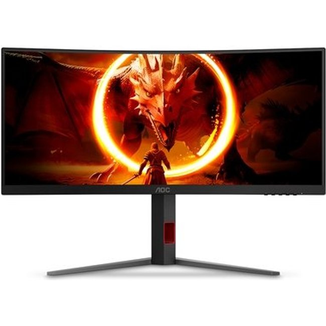 Monitor Gamer Curvo AOC Agon 34", Ultrawide, WQHD, 180Hz, 0.5ms, Fast VA, Adaptive-Sync, Altura Ajustável, Preto - U34G4C