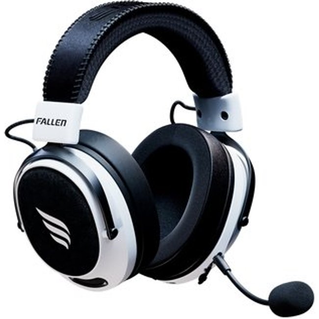 Headset Gamer Sem Fio Fallen Morcego Pro Wireless, 7.1 Virtual, Surround, Bluetooth 5.2, Microfone Destacável, Branco - HE00061