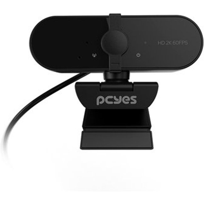 Webcam Pcyes Raza 2K-01, 2K, Foco Automático, Com Microfone, Preto - Rz2K01