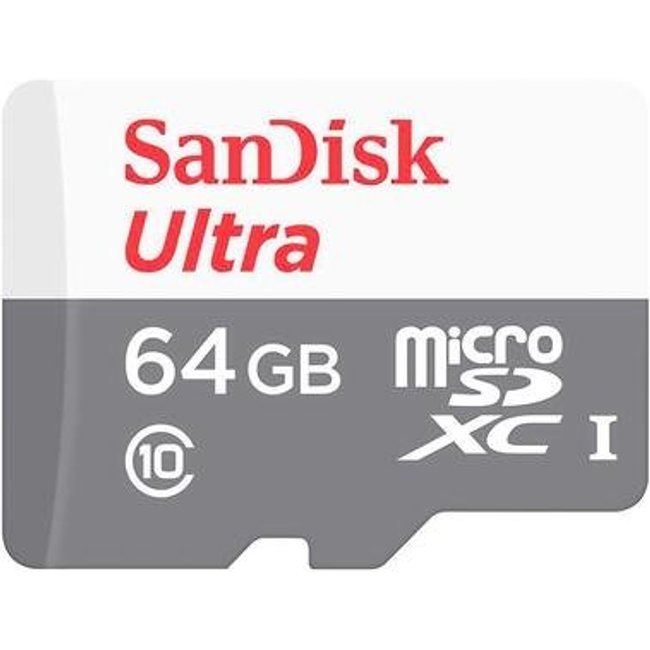 Cartão MicroSD SanDisk Ultra MicroSDHC UHS-I, 64GB, 100MB/s, com adaptador - SDSQUNR-064G-GN3MA
