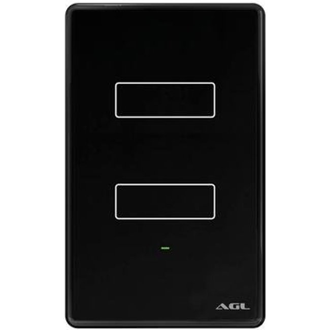 Interruptor Smart AGL Com Wifi, Touch Screen 2 Tecla, Preto - 1106113
