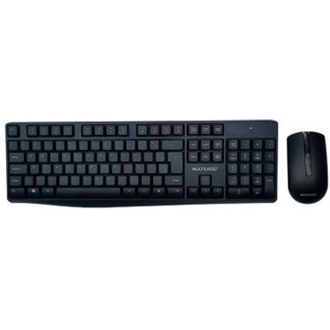 Kit Multi Teclado e Mouse Sem Fio Slim, 1600 DPI, Conexão USB e 2.4Ghz, com Pilhas Inclusas, Preto - TC270