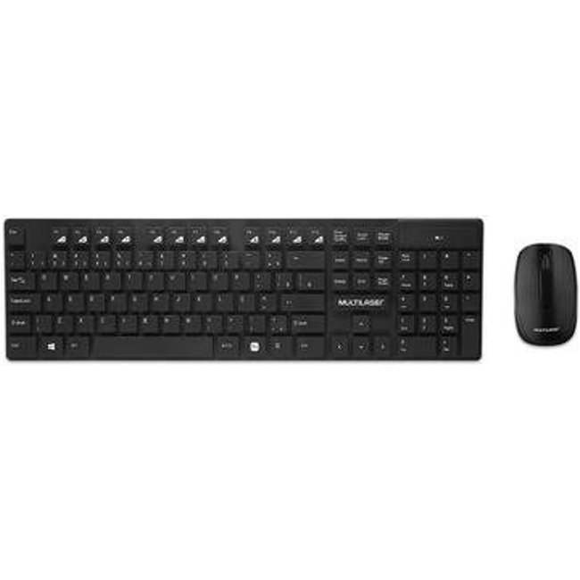Combo Teclado e Mouse Sem Fio Multi, 1200DPI, com Teclas Flutuantes, USB, Preto - TC251