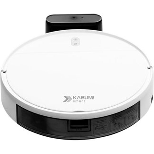 Robô Aspirador e Passa Pano KABUM! smart 100 - 5 Modos de Limpeza, Sensor Anti-Queda, Carregamento Automático, Aplicativo, Bivolt, Branco - KBSF005