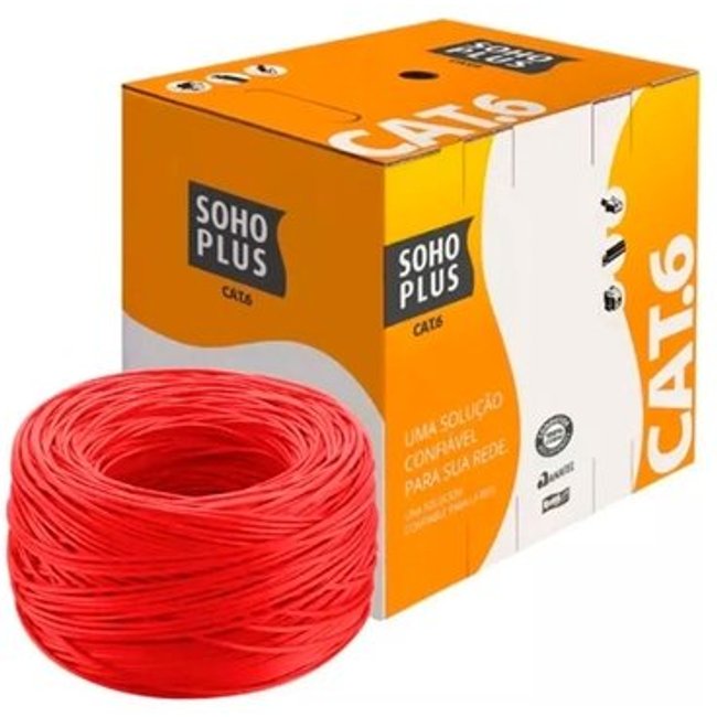 Cabo de Rede CAT.6 Furukawa SOHOPLUS, 305 Metros, Vermelho - 73942