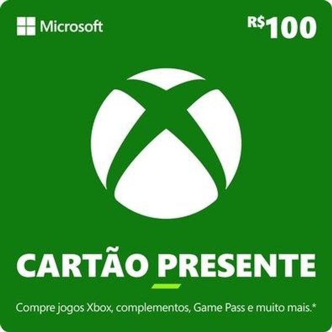Gift Card Xbox: 100 Reais - Código Digital