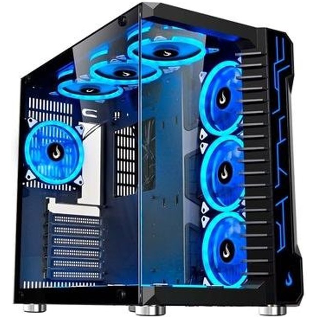 Gabinete Gamer Rise Mode Galaxy Glass, Mid Tower, ATX, Lateral e Frontal em Vidro Temperado, Sem FANs, Preto - RM-GA-GG-FB