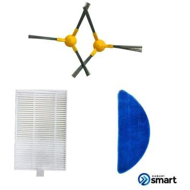 Kit reposição para Robô Aspirador KABUM! smart 500/700 - 5 Filtros HEPA + 2 Panos de Limpeza + 2 Pares de Escovas Laterais - KSHPR217
