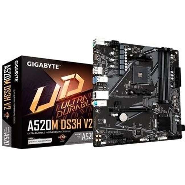 Placa-Mãe Gigabyte A520M DS3H V2, AMD, Micro ATX, DDR4, Preto - A520M DS3H V2