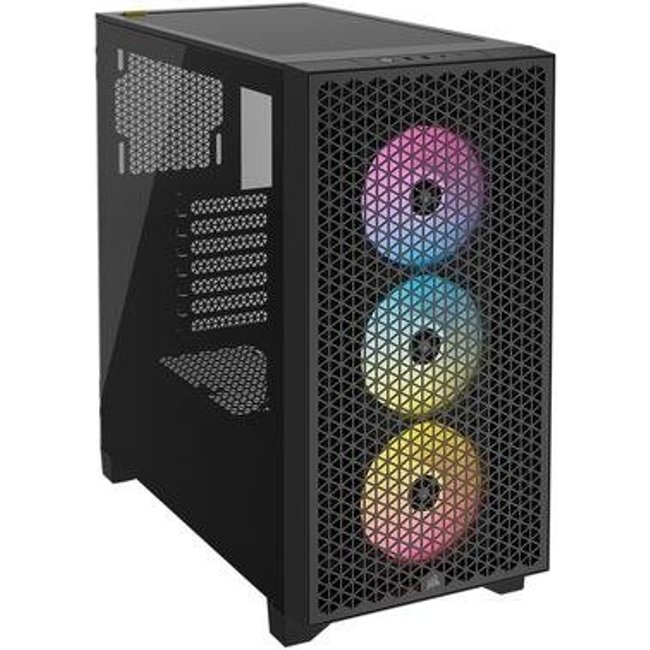 Gabinete Gamer Corsair 3000D RGB Airflow, Mid-Tower, ATX, Lateral em Vidro Temperado, com FAN, Preto - CC-9011255-WW