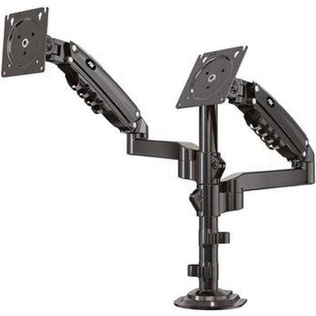 Suporte de Mesa Ajustavel com Pistao a Gas Para 2 Monitores PIX, 17" à 35", Preto - PX-H160