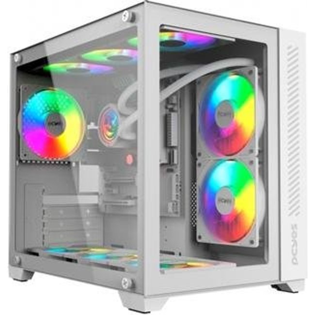 Gabinete Gamer Forcefield, Mid Tower, ATX, Frontal e Lateral em Vidro, White Ghost - GFFWGP