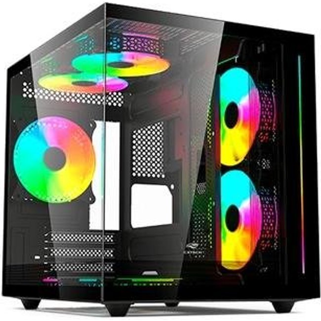 Gabinete Gamer C3Tech Gaming Aquarius MT-G810BK, Mini Tower, Micro ATX, Lateral em Vidro Temperado, Sem FANs, Preto - MT-G810BK