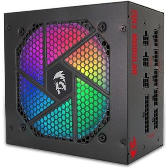 Fonte Redragon, 750W, 80 Plus Gold, Modular, PFC Ativo, RGB, Com Cabo, Preto - GC-PS006-1