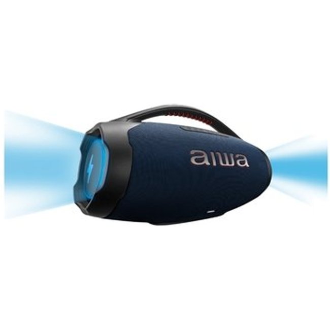 Caixa de Som Aiwa Boombox Plus BBS-01-LBL, Bluetooth, RGB, 200W RMS, IP66, 30 Horas de Bateria, Azul - 9531-01