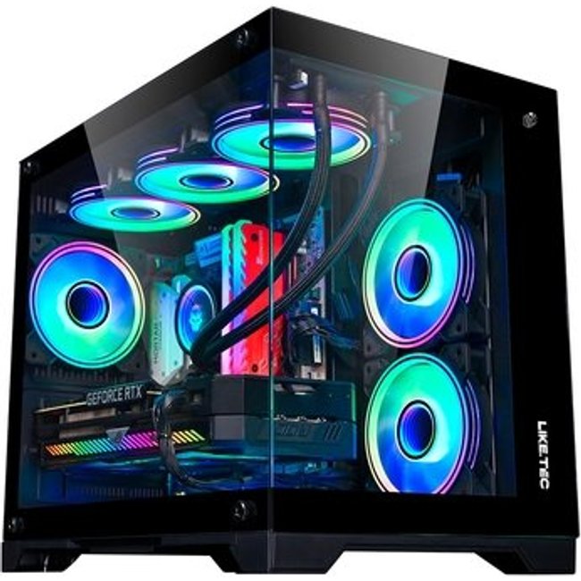 Gabinete Gamer Liketec Mad Rock, Mini Tower, M-ATX, Lateral e Frontal em Vidro Temperado, Sem Fans, Preto - LC-CB3X2-MADROCK-2077