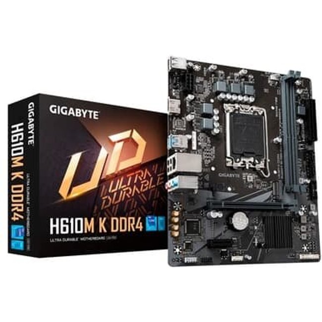 Placa Mãe Gigabyte H610M K DDR4, Intel LGA 1700, Micro ATX, DDR4, HDMI, M.2 - 9MH610MK-00-20
