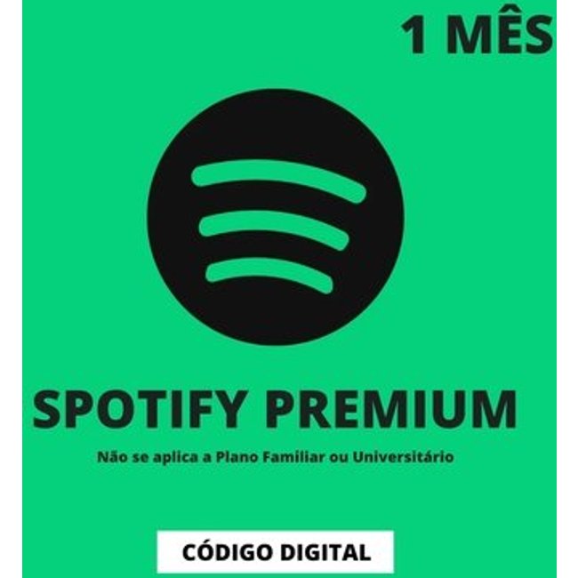 Cartão Presente 1 Mês de Spotify - Premium Individual