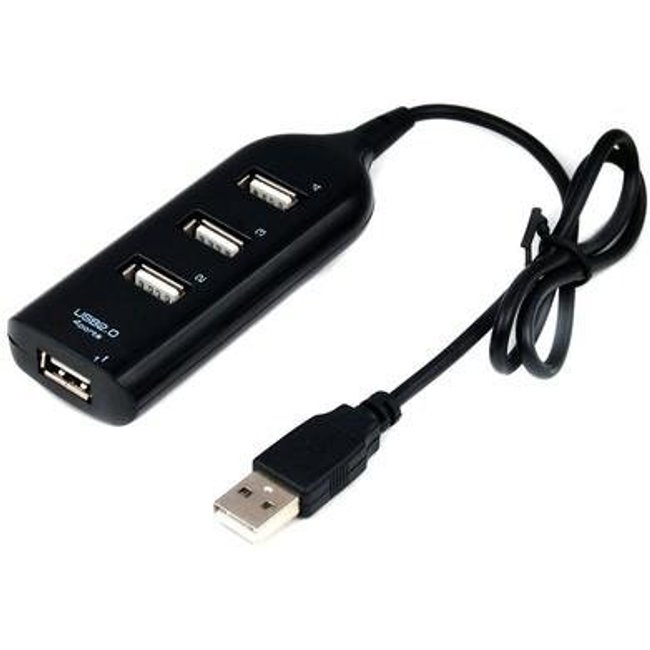 HUB USB 2.0 MD9, 4 Portas, Preto - 7437