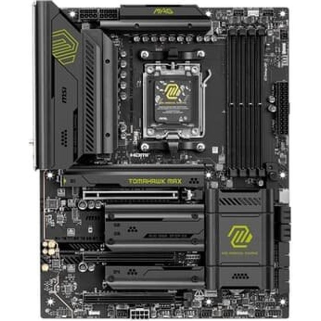 Placa Mãe MSI MAG B850 TOMAHAWK MAX WIFI, AMD, Socket AM5, ATX, DDR5 UDIMM, Wi-Fi 7, Preto - B850TMAHAWKWIFIMAX