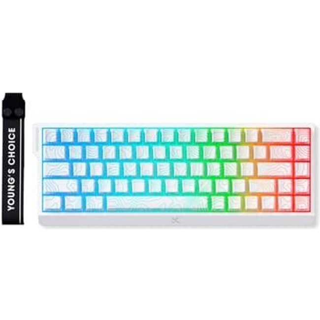 Teclado Magnético Gamer MCHOSE Ace 68 Hall Effect, RGB, Switch Magnético Uranus eSports, Topográfico, Branco - MC-Ace68-16