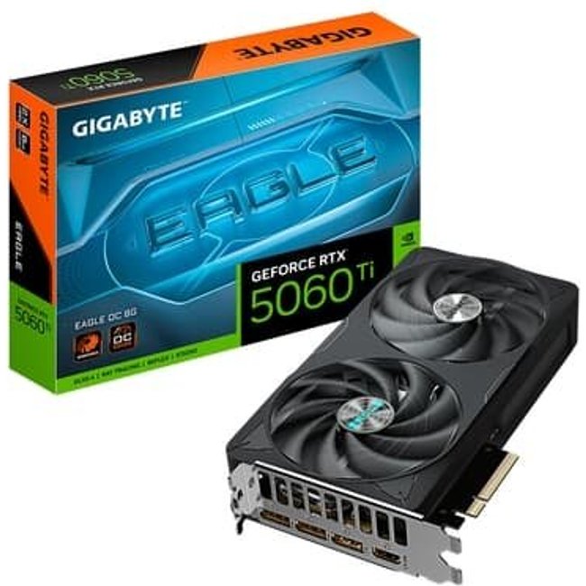 Placa de Vídeo Gigabyte RTX 5060 Ti EAGLE OC 8G NVIDIA GeForce, 8GB GDDR7, 128bits, DLSS, Ray Tracing - GV-N506TEAGLE OC-8GD