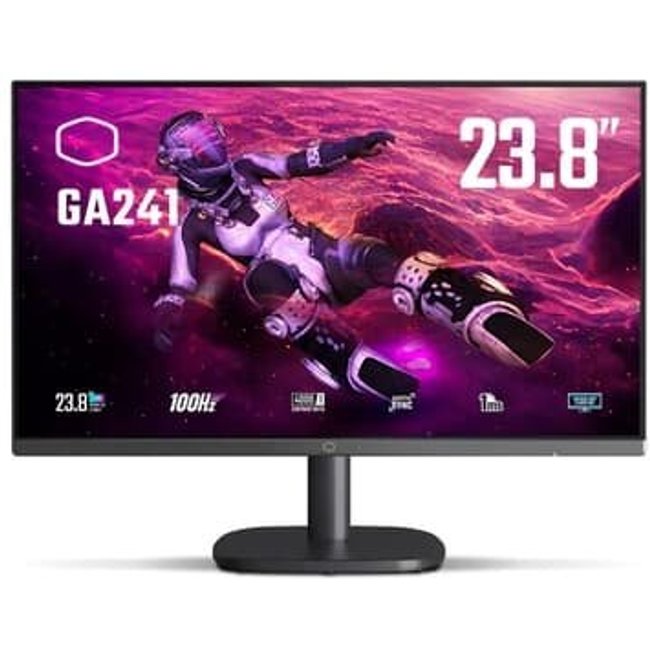Monitor Gamer Cooler Master 23,8", FHD, 100Hz, 1ms, VA, HDMI e VGA, HDR, Adaptive Sync, Preto - GA241