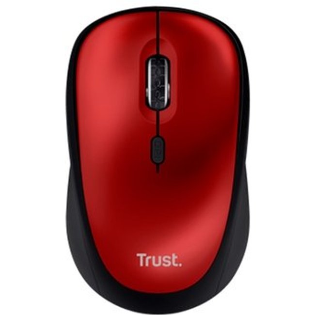 Mouse Sem Fio Trust Yvi+, Silencioso, 1600 DPI, Recetor USB, Vermelho - 24550