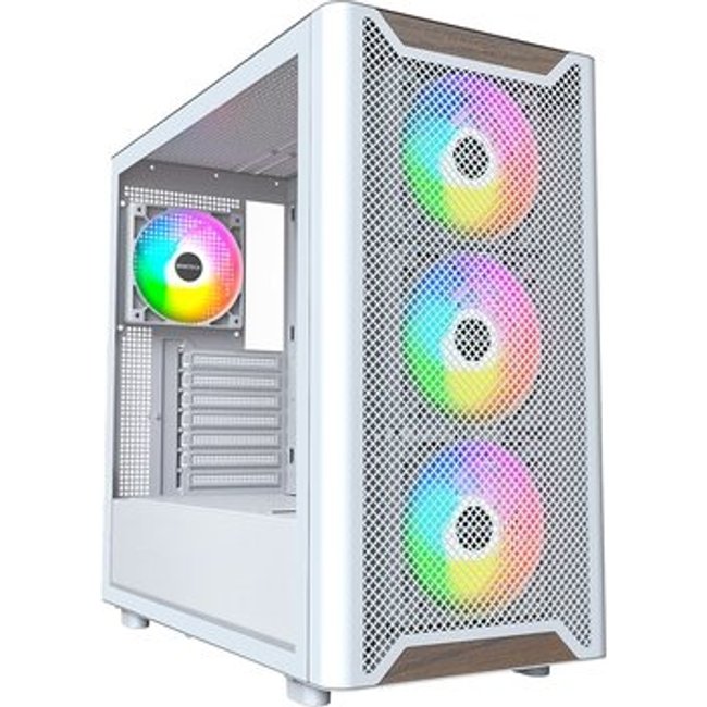 Gabinete Gamer Montech XR Wood, Mid-Tower, Detalhe em Madeira, Branco - XRWOODWH
