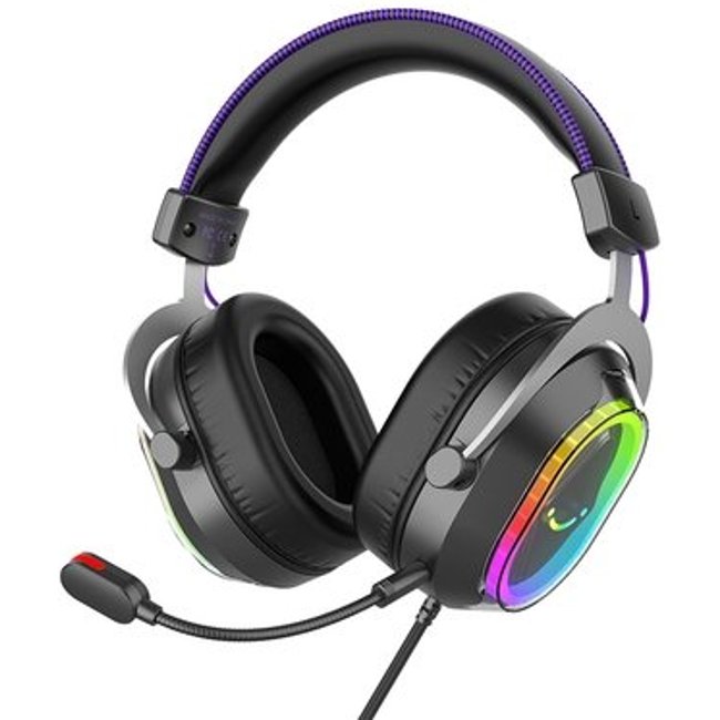 Headset Gamer Fifine AmpliGame H13, 7.1 Surround, Microfone Removível, RGB, para PC/PS5/Xbox, Preto - H13