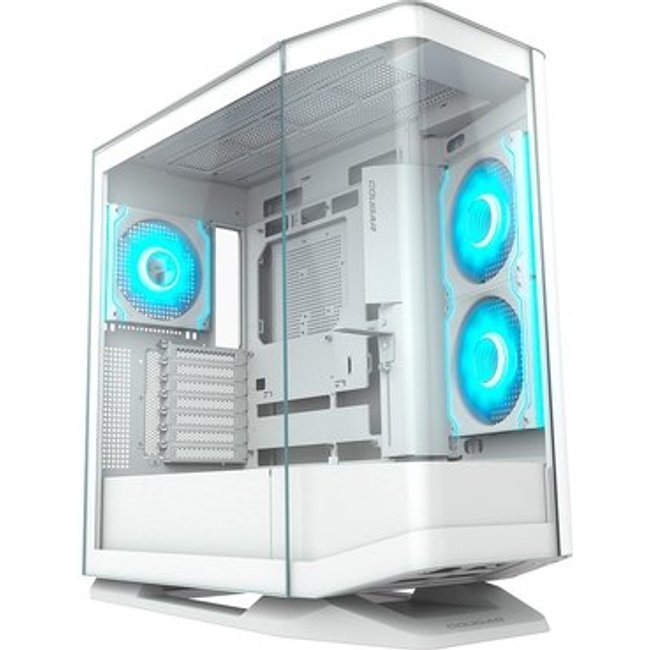 Gabinete Gamer Cougar FV270, Mid Tower, RGB, ATX, Frontal e Lateral em Vidro Curvo, com 4 Fans, Branco - 3858M60.0006